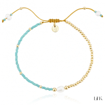 PULSEIRA PRATA PEDRAS E PÉROLA