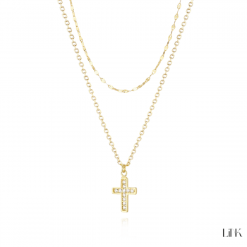 COLAR DUPLO COM CRUZ