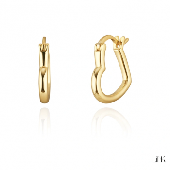 ARGOLAS CORAÇÃO PRATA DOURADA