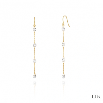 BRINCOS COMPRIDOS PEDRAS PRATA